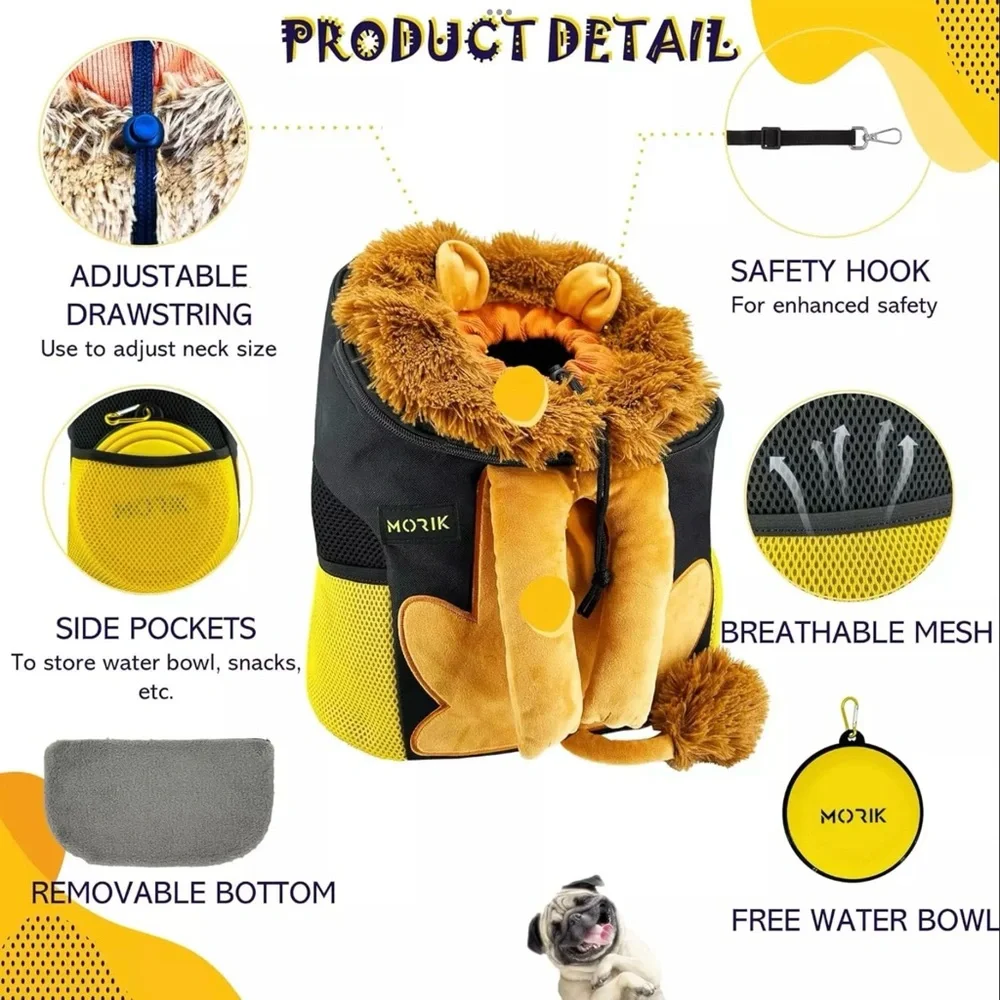 MORIK Lion's Den: Pet Backpack Carrier for Small Dogs and Cats Under 20 lbs.